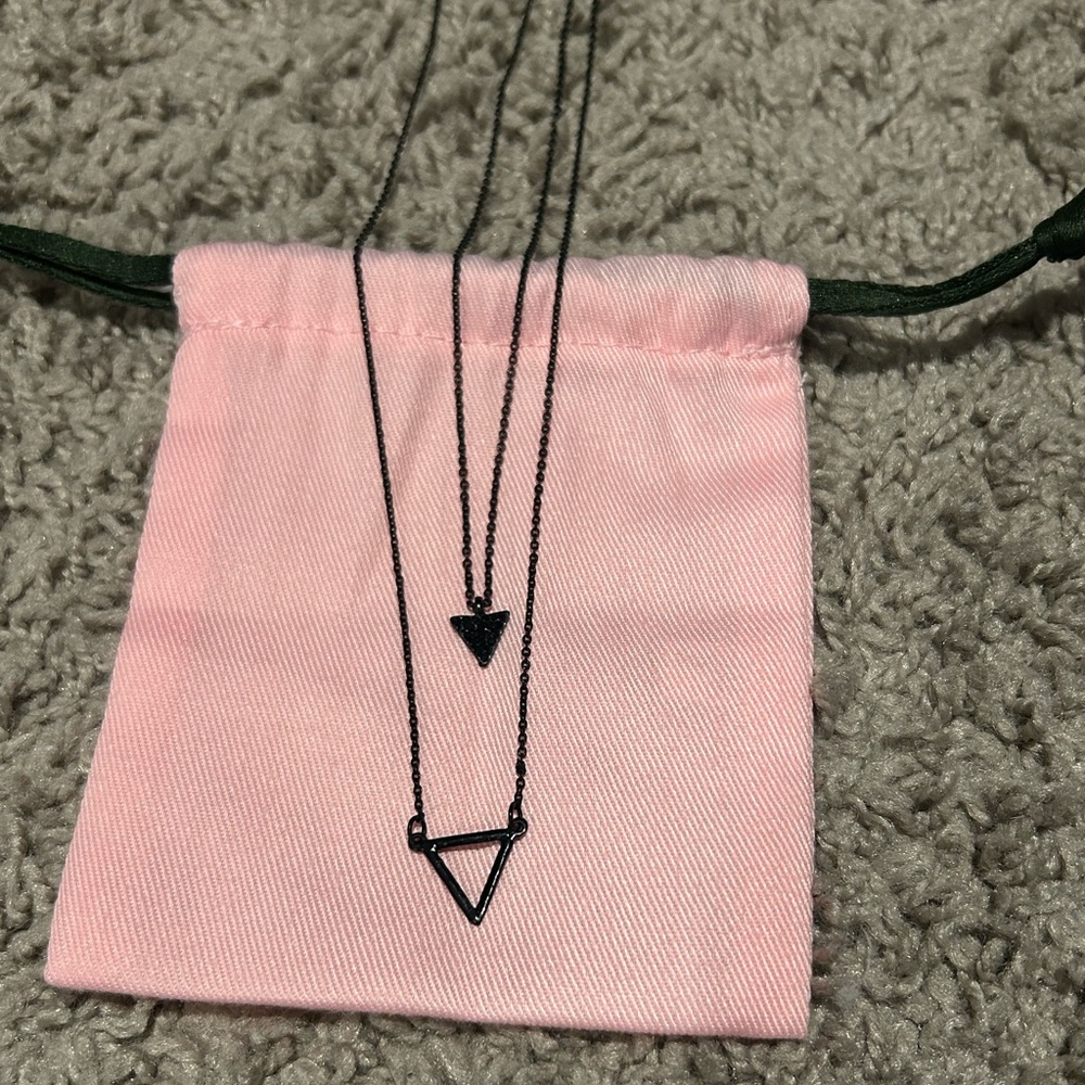 Black Triangle Pendant Necklace